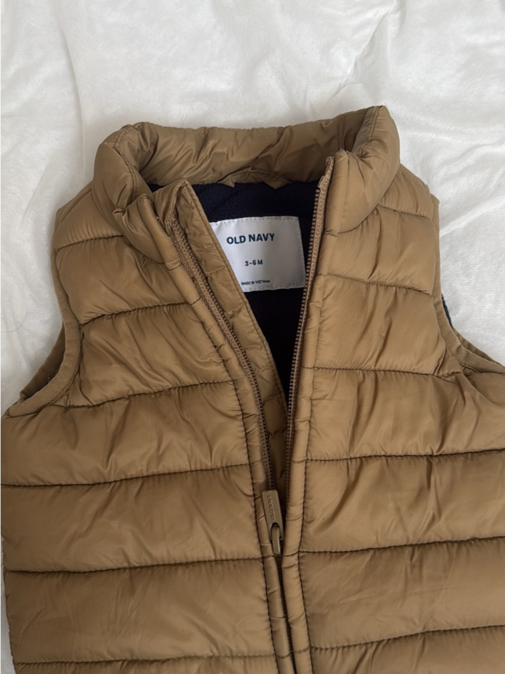 Old Navy Camel/Tan Quilted Puffer Vest